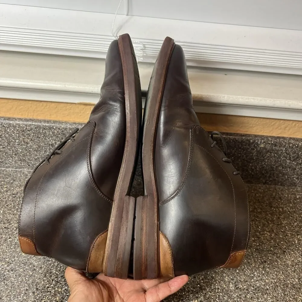 Florsheim Men's Size 8 M Brown Leather Chukka Ankle Boots Lace Up Comfort Casual